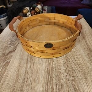 Peterboro Basket Company Round 12" With Leather Handles